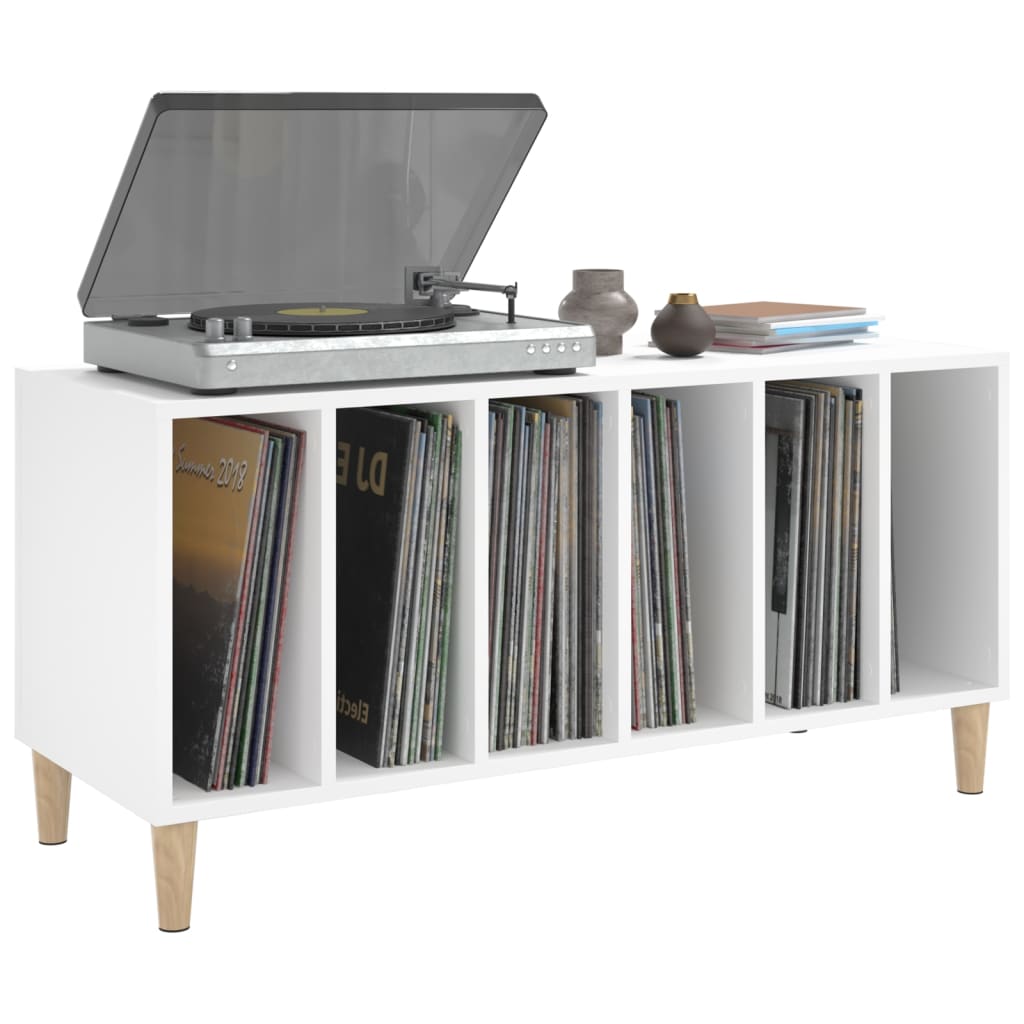 vidaXL Omarica za gramofonske plošče bela 100x38x48 cm inženirski les