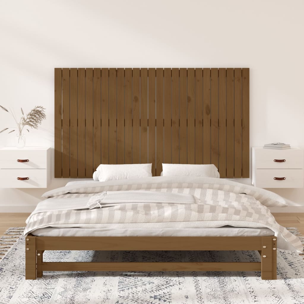 vidaXL Stensko posteljno vzglavje medeno rjavo 159,5x3x90 cm borovina