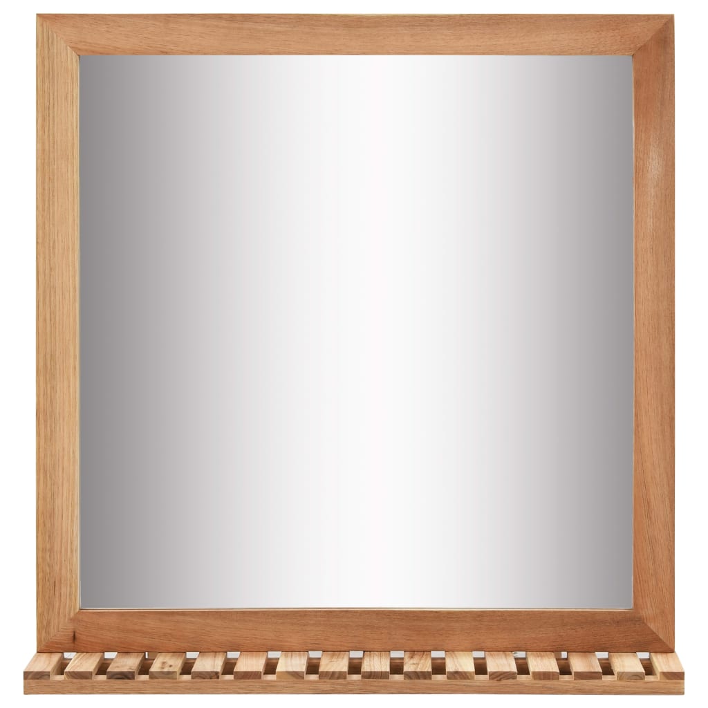 vidaXL Kopalniško ogledalo iz trdne orehovine 60x12x62 cm