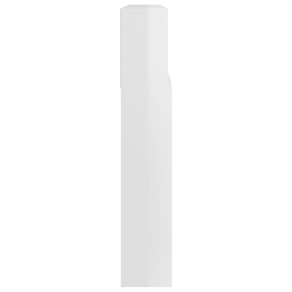 vidaXL Vzglavna omarica visok sijaj bela 220x19x103,5 cm