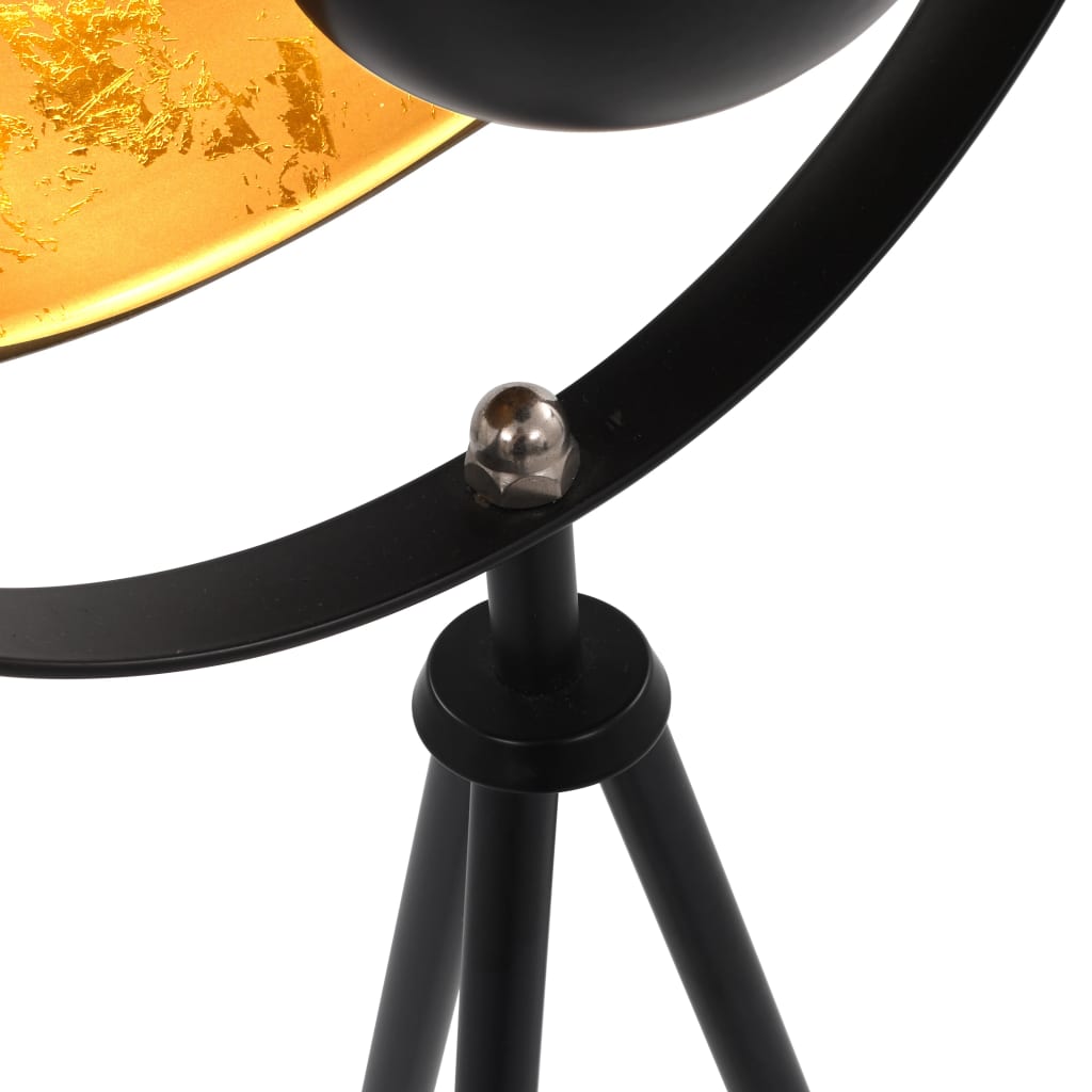 vidaXL Stoječa svetilka E27 črna in zlata 31 cm