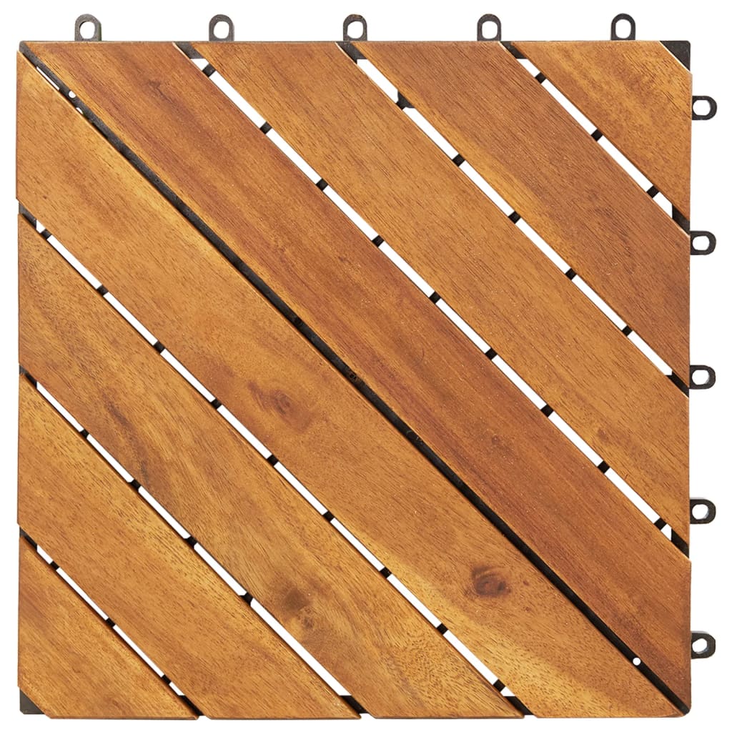 vidaXL Talne plošče 30 kosov rjave 30x30 cm trden akacijev les