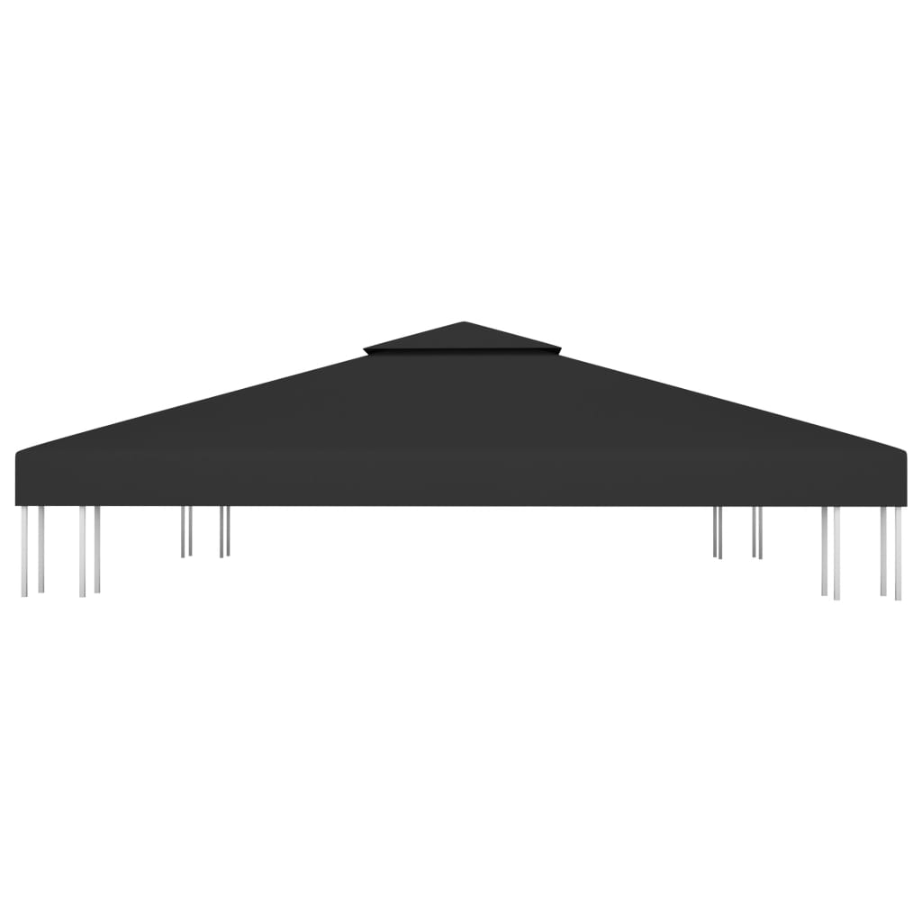 vidaXL Streha za paviljon 2-delna 310 g/m² 3x3 m črna