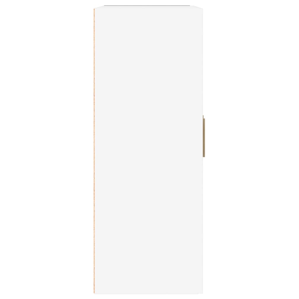 vidaXL Stenska omarica visok sijaj bela 69,5x32,5x90 cm inženirski les