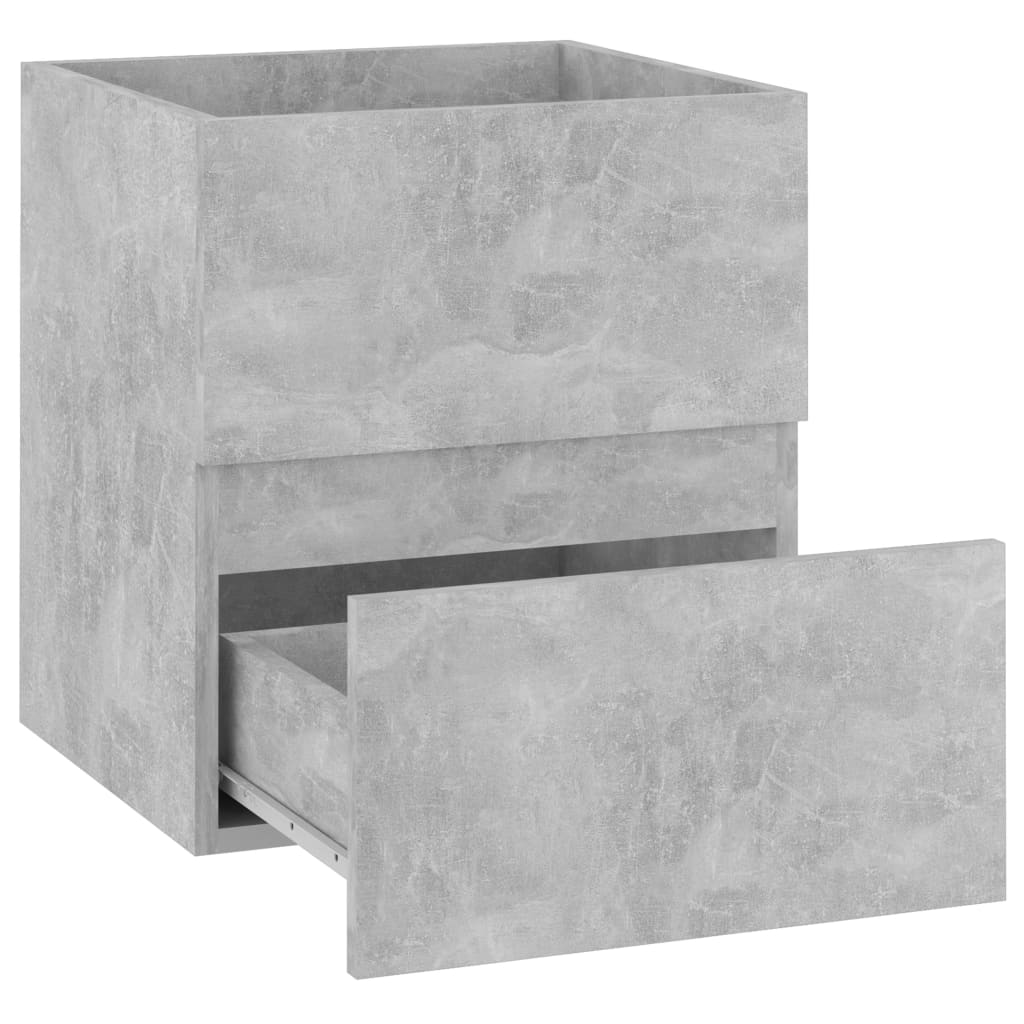 vidaXL Omarica za umivalnik z vgradnim umivalnikom betonsko siva