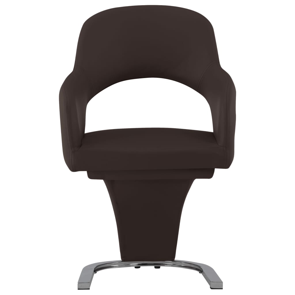 vidaXL Jedilni stoli 2 kosa rjavo umetno usnje