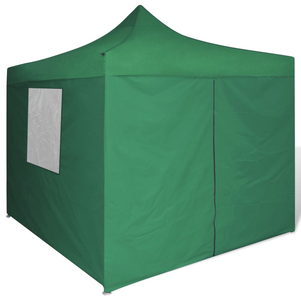 vidaXL Zložljivi šotor 3 x 3 m s 4 stenami zelene barve