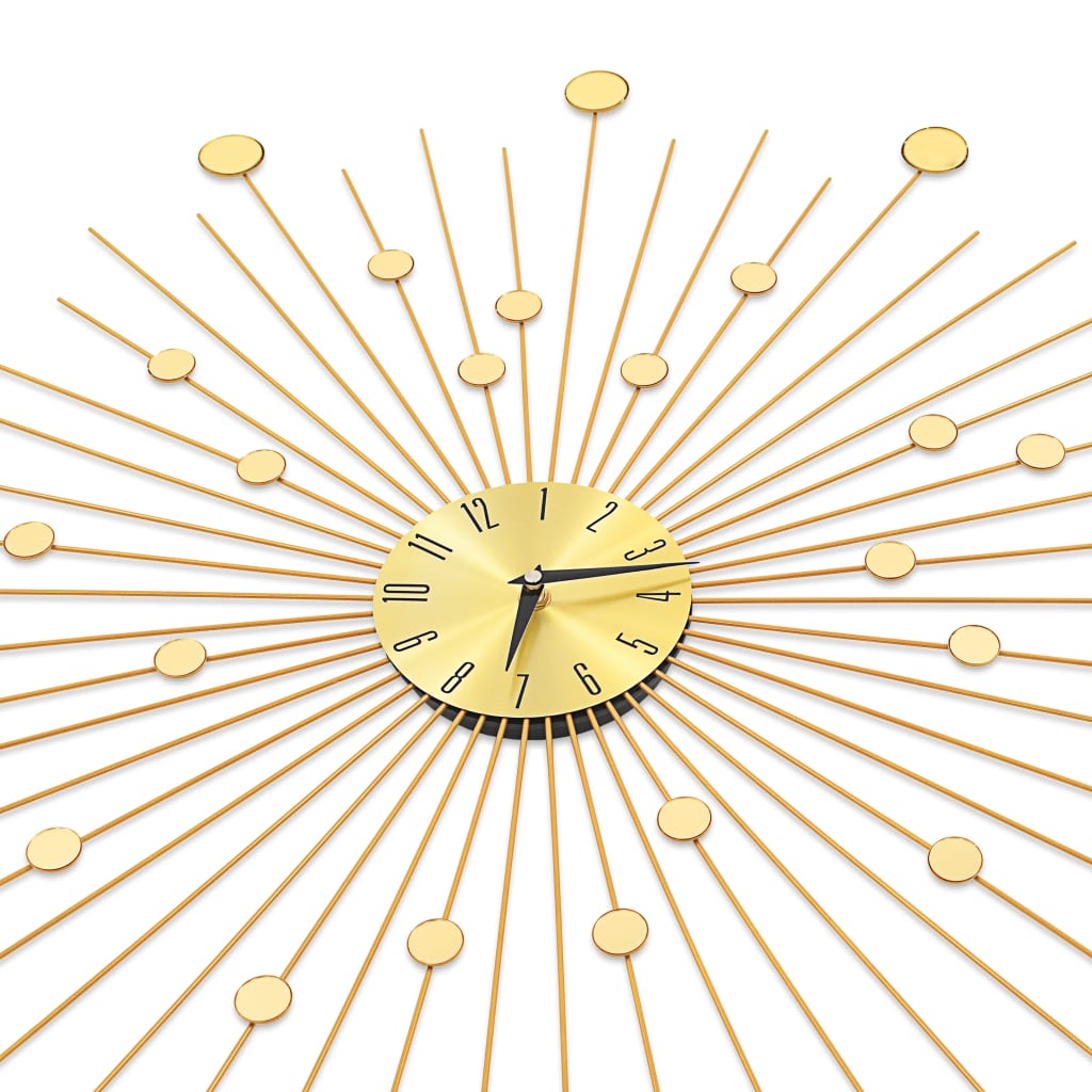 vidaXL Stenska ura kovinska 70 cm zlata
