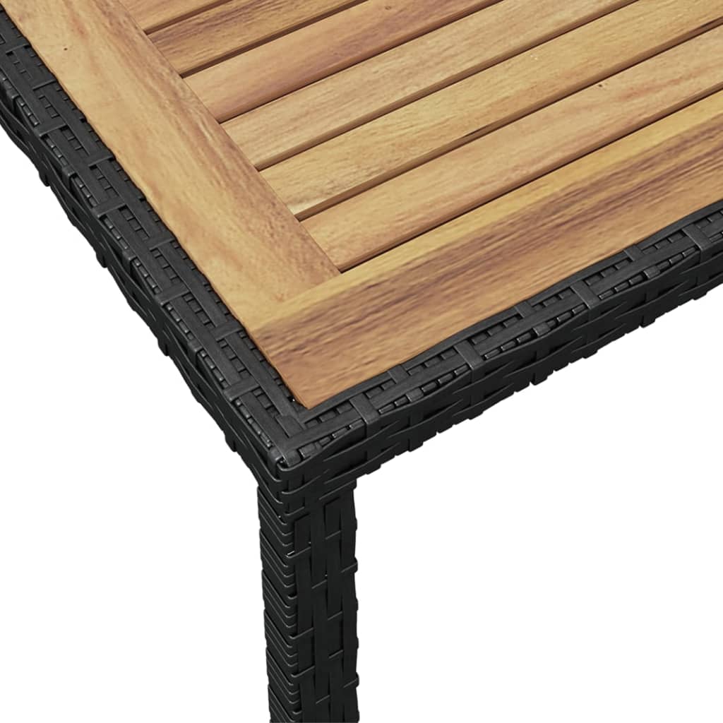 vidaXL Vrtna miza črna in rjava 123x60x74 cm trden akacijev les