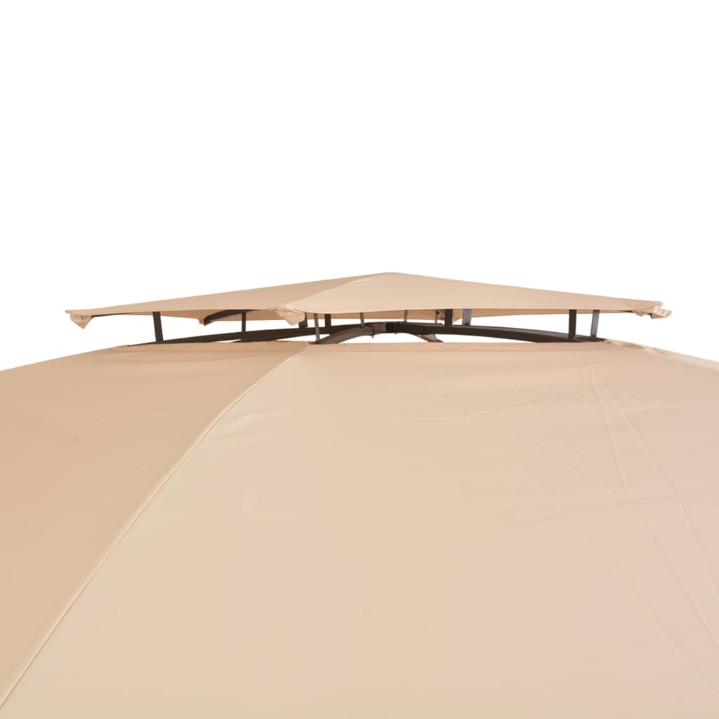 vidaXL Vrtni šotor / paviljon z zavesami šestkoten 360x265 cm
