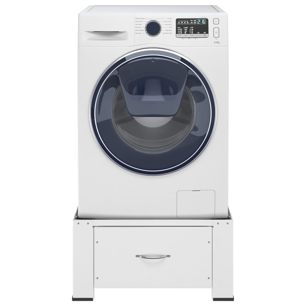 vidaXL Podstavek za pralni stroj s predalom bel