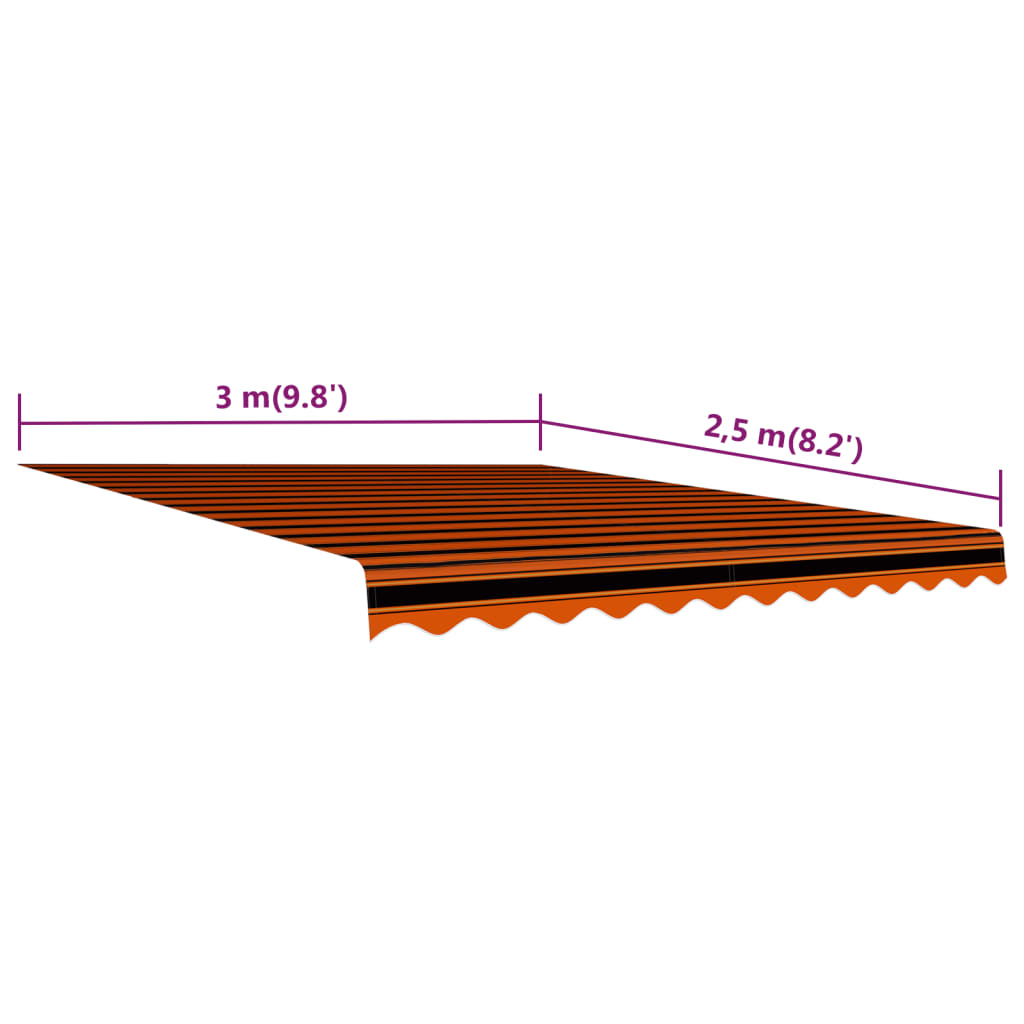vidaXL Tenda iz platna oranžna in rjava 300x250 cm
