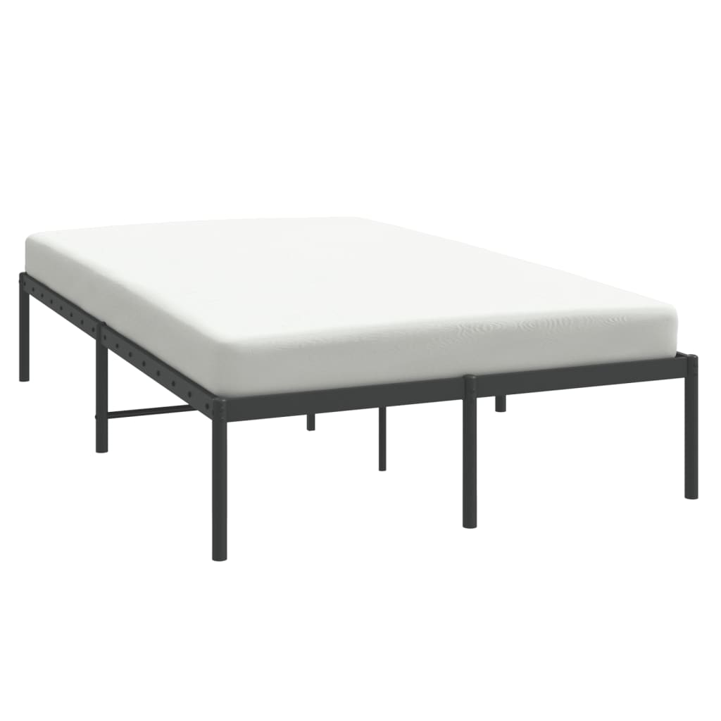 vidaXL Kovinski posteljni okvir črn 135x190 cm