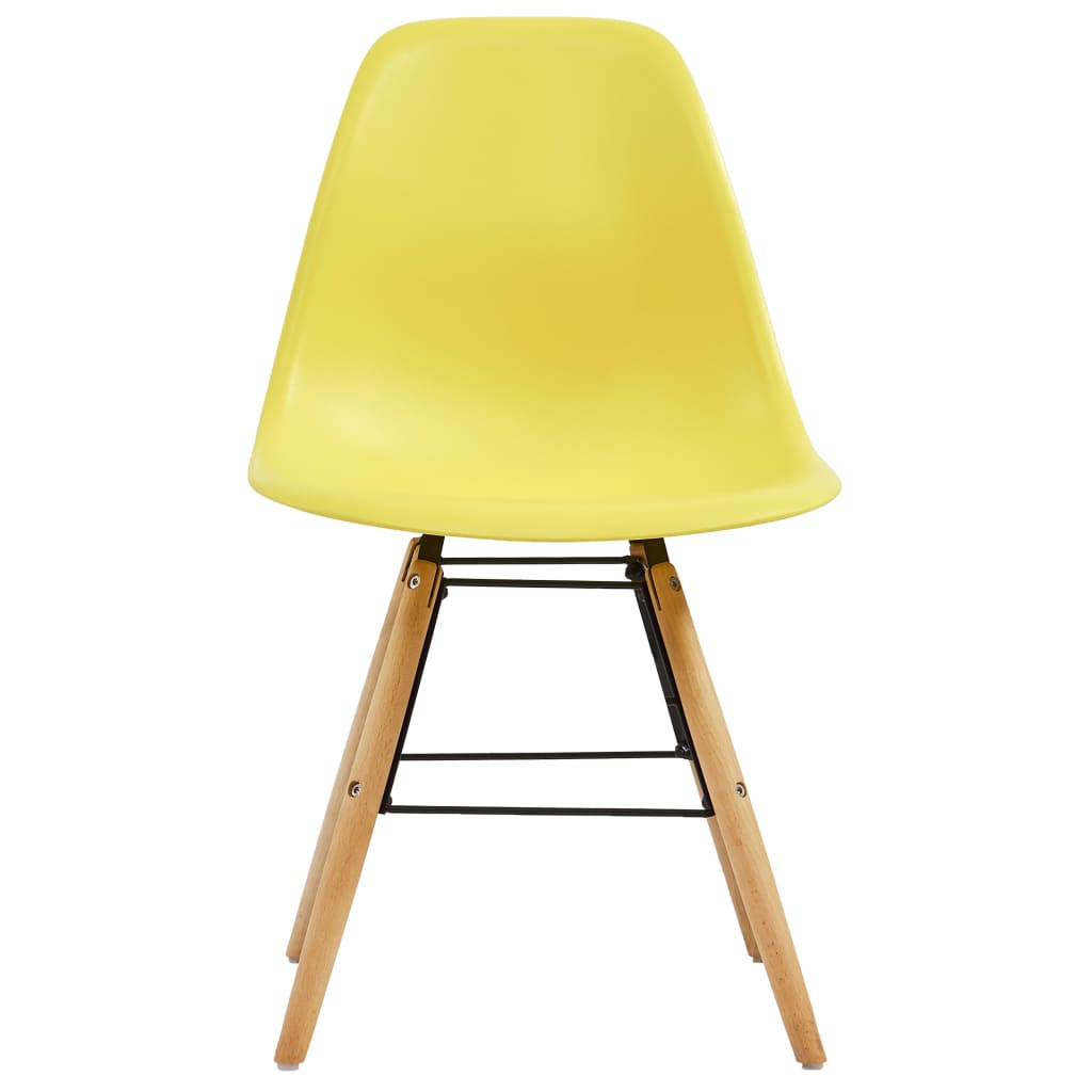 vidaXL Jedilni stoli 2 kosa rumena plastika
