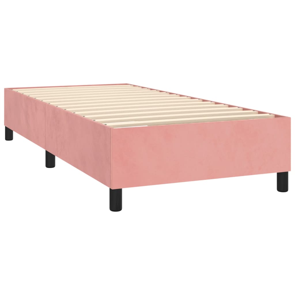 vidaXL Box spring posteljni okvir roza 90x200 cm žamet