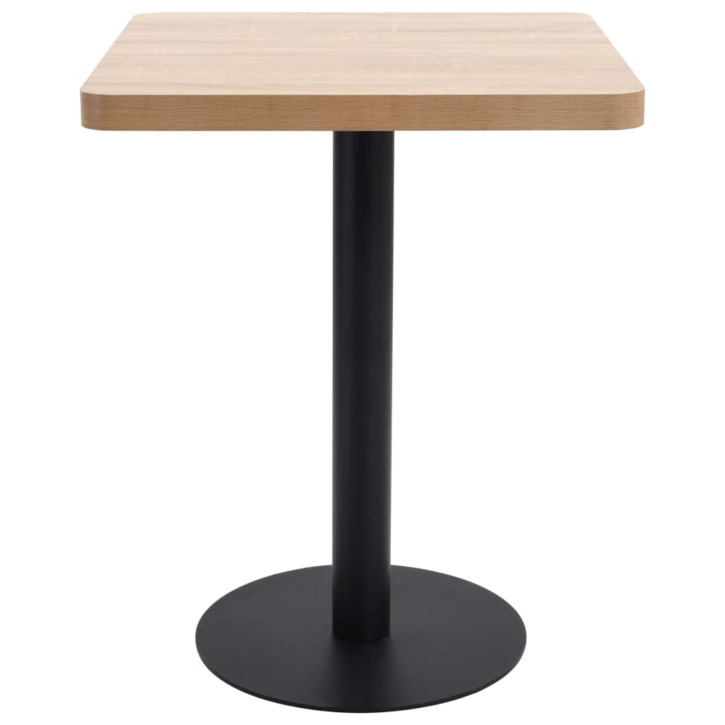 vidaXL Bistro miza svetlo rjava 60x60 cm mediapan