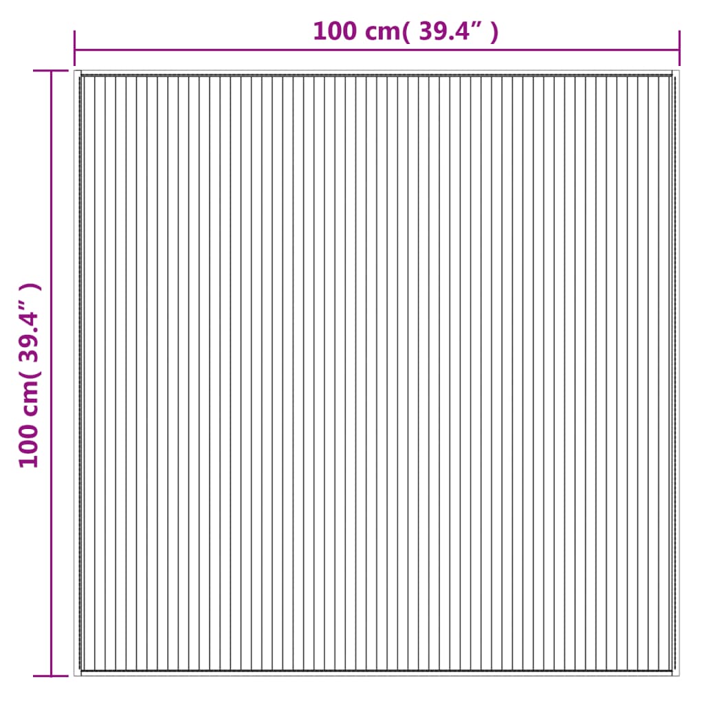 vidaXL Preproga kvadratna siva 100x100 cm bambus