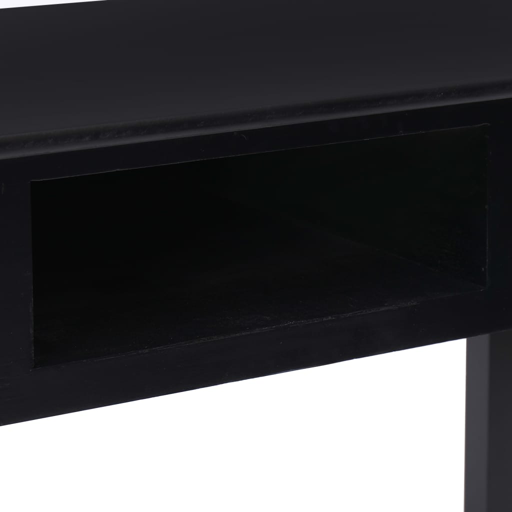 vidaXL Pisalna miza črna 110x45x76 cm les