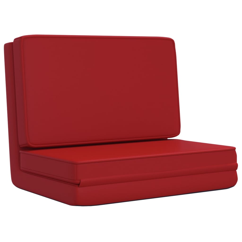 vidaXL Zložljiv talni stol vinsko rdeče umetno usnje