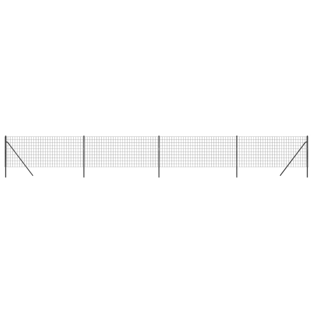 vidaXL Ograja iz žične mreže antracitna 0,8x10 m pocinkano jeklo