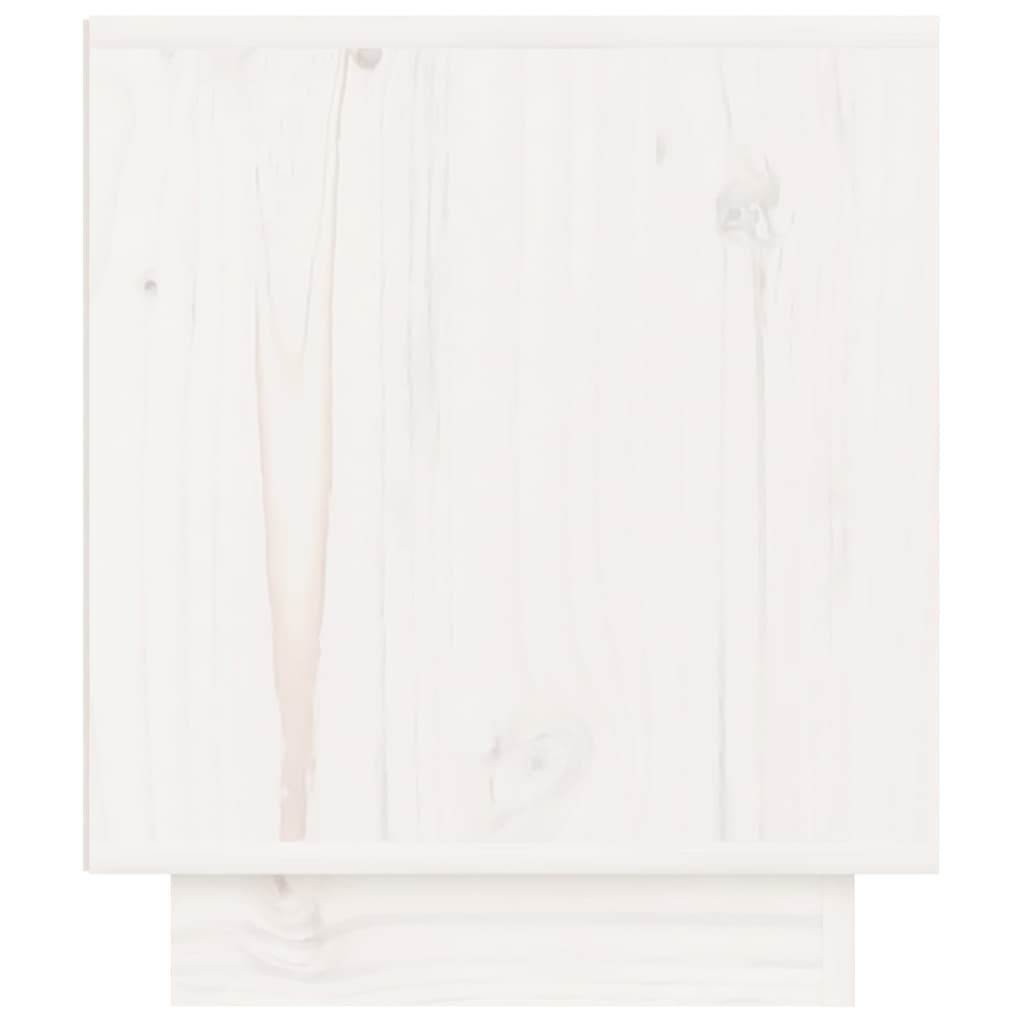 vidaXL Nočna omarica bela 40x34x40 cm trdna borovina