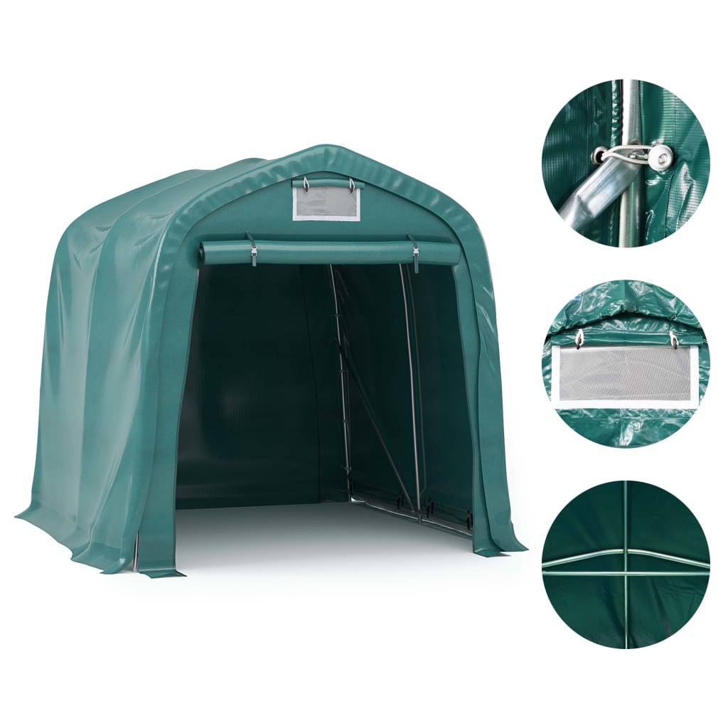 vidaXL Garažni šotor PVC 1,6x2,4 m zelen