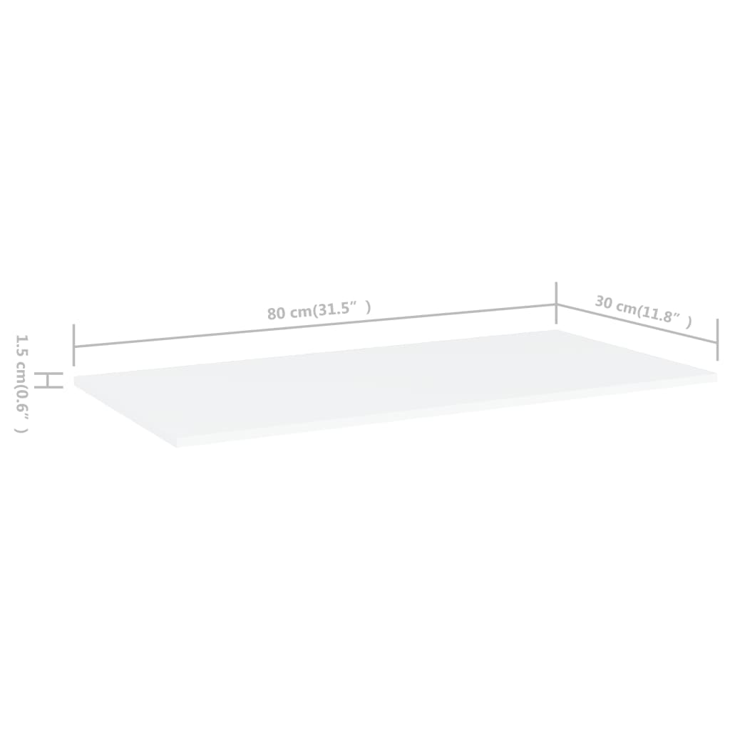 vidaXL Dodatne police za omaro 8 kosov bele 80x30x1,5 cm iverna plošča