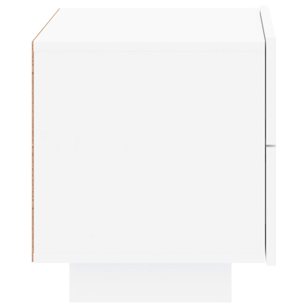 vidaXL Nočna omarica z LED lučkami bela 70x36x40,5 cm