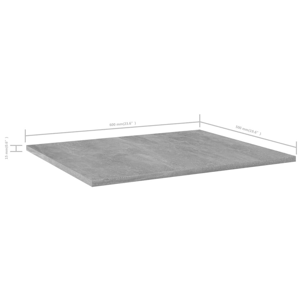 vidaXL Dodatne police za omaro 4 kosi betonsko sive 60x50x1,5 cm