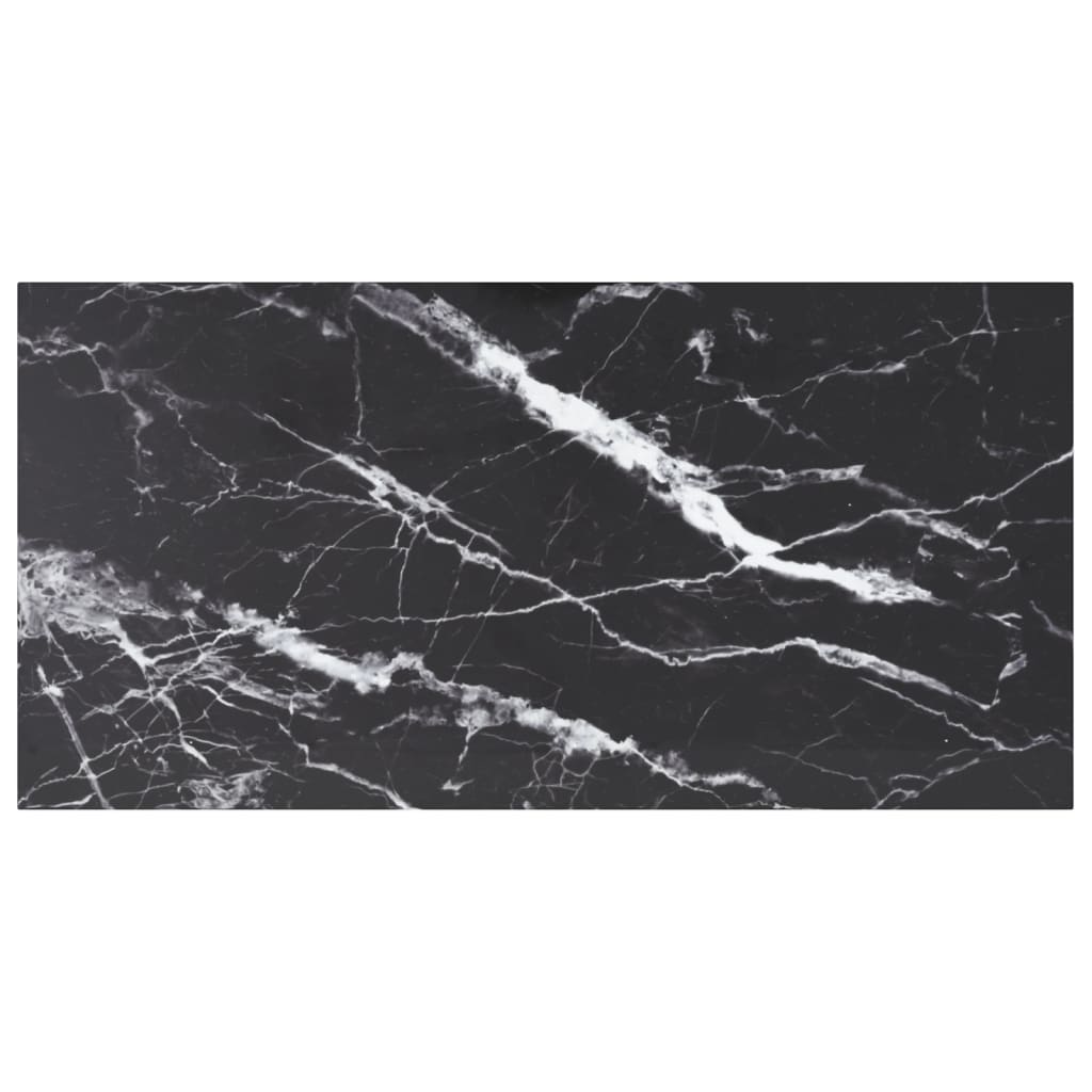 vidaXL Mizna plošča črna 100x50 cm 6 mm kaljeno steklo z marmorjem