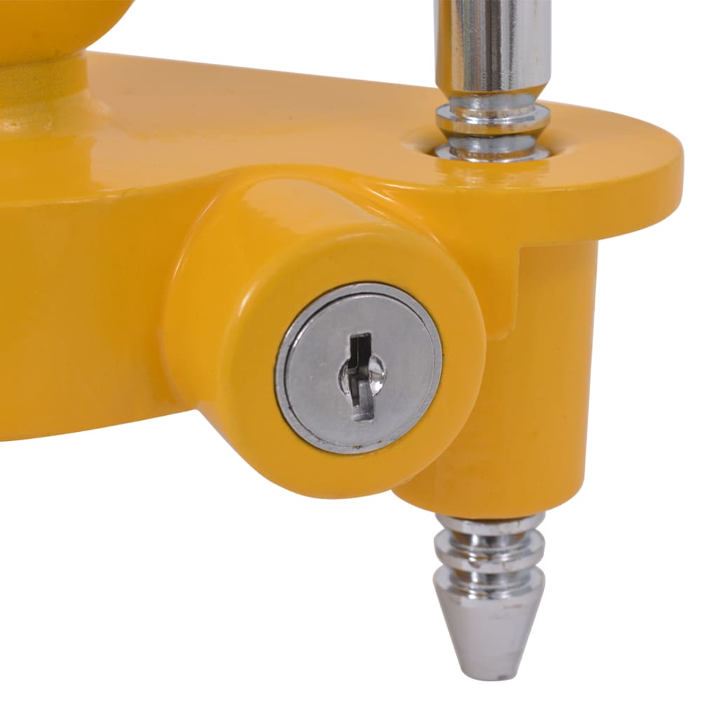 vidaXL Ključavnica za prikolico z 2 ključema jeklo in aluminij rumena