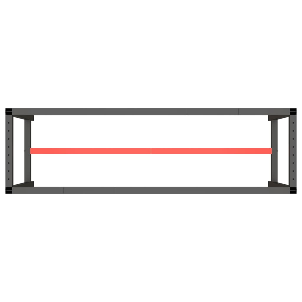 vidaXL Okvir za delovno mizo mat črn in mat rdeč 170x50x79 cm kovinski