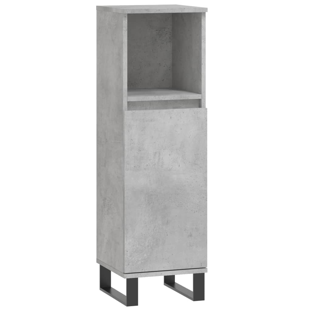 vidaXL Komplet kopalniških omaric 3-delni betonsko siv inženirski les