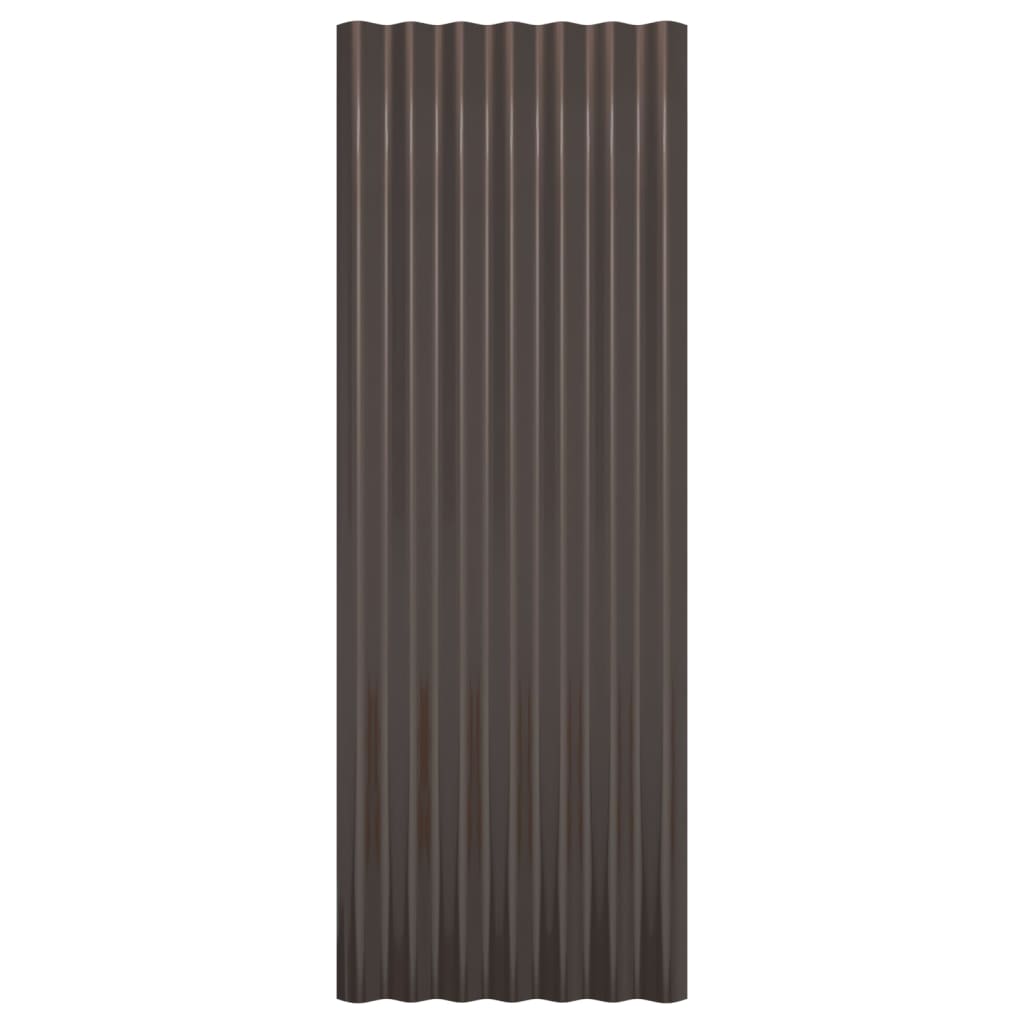 vidaXL Strešne plošče 12 kosov prašno premazano jeklo rjave 100x36 cm
