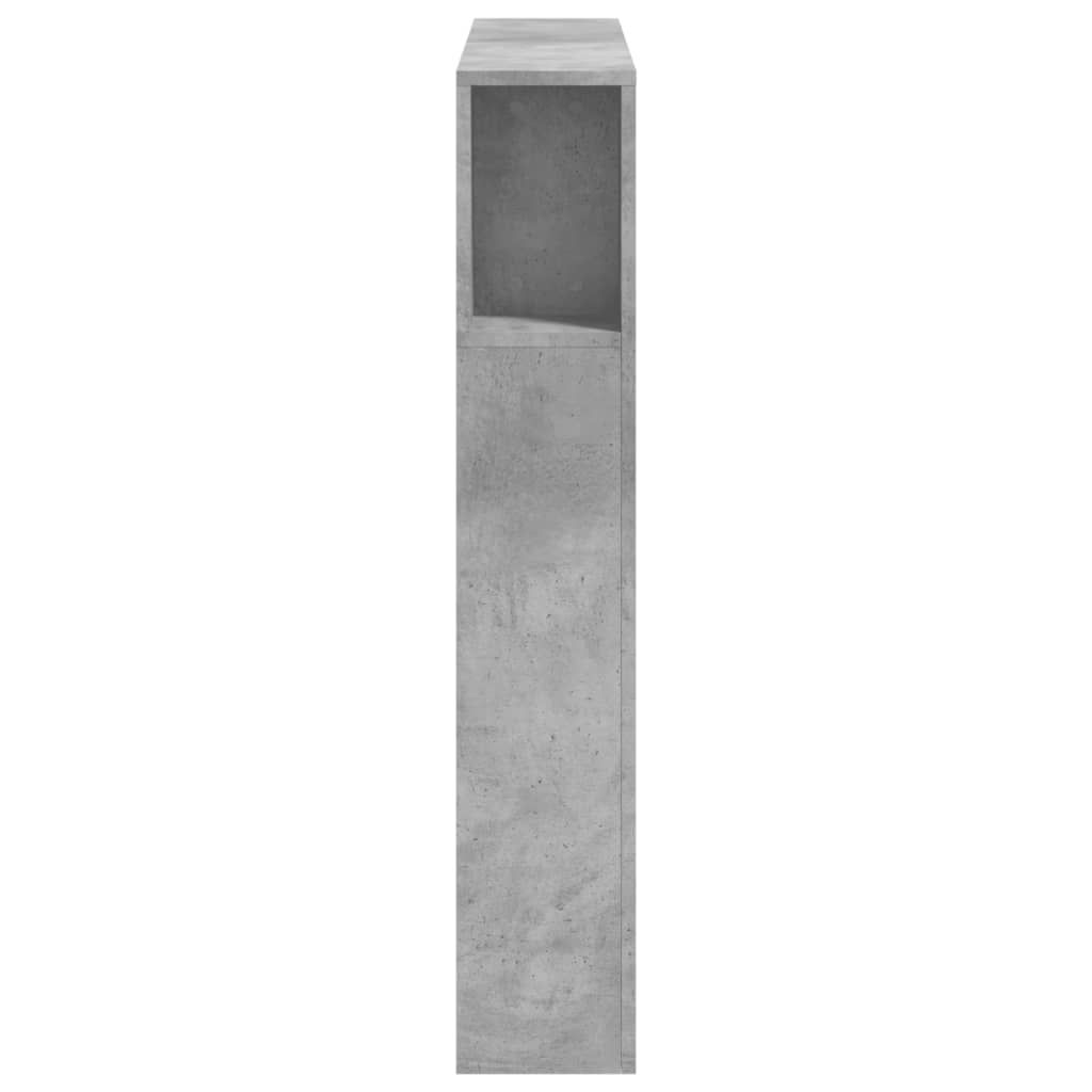 vidaXL LED posteljno vzglavje betonsko sivo 100x18,5x103,5 cm inž. les