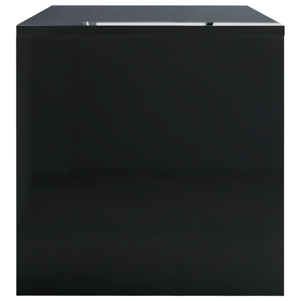vidaXL Klubska mizica visok sijaj črna 100x40x40 cm iverna plošča