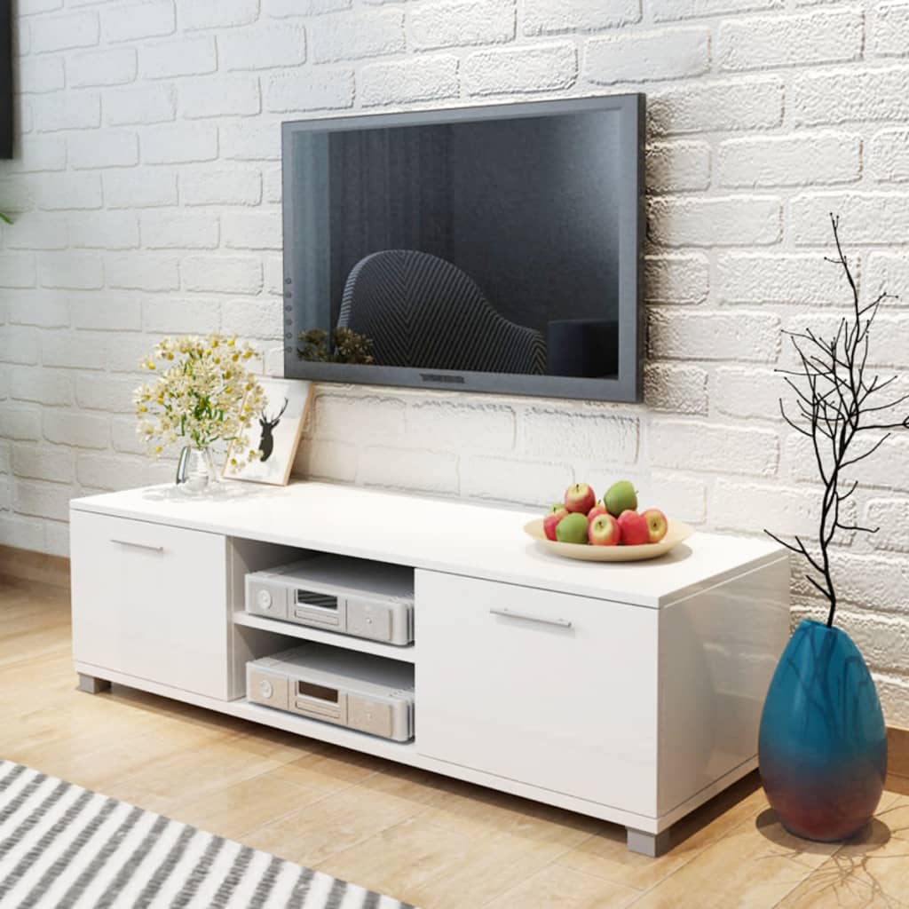 vidaXL TV omarica visok sijaj bela 120x40,3x34,7 cm