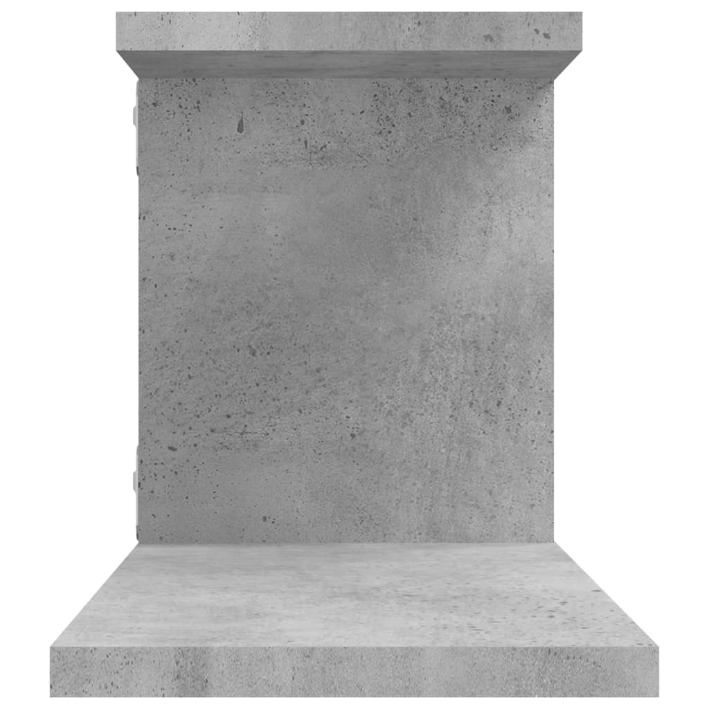 vidaXL Stenska TV polica betonsko siva 125x18x23 cm iverna plošča