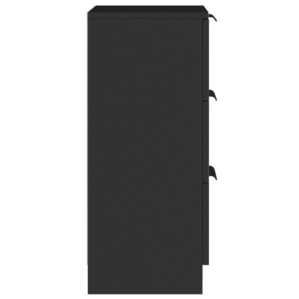 vidaXL Komoda 2 kosa črna 30x30x70 cm inženirski les