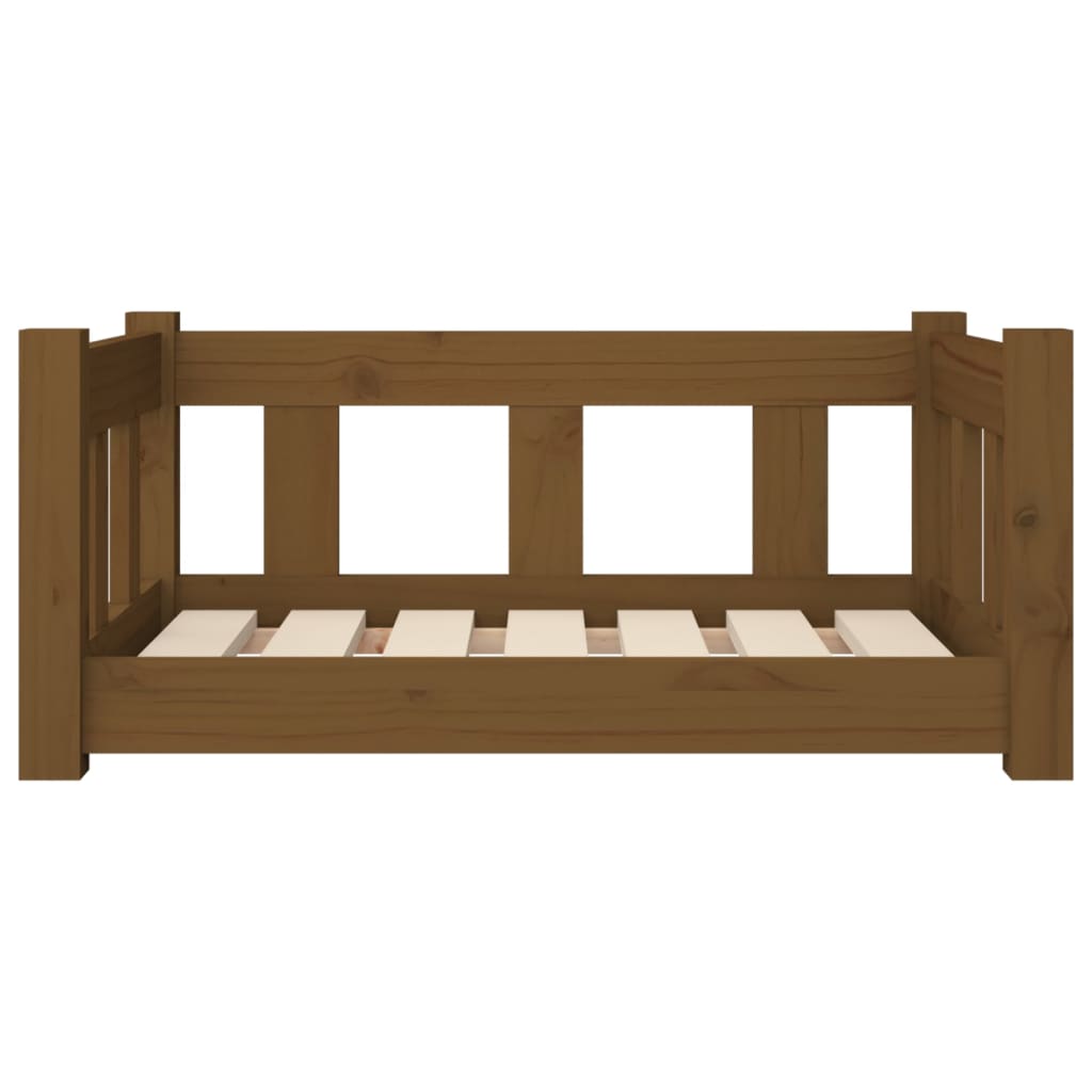 vidaXL Pasja postelja medeno rjavo 65,5x50,5x28 cm trdna borovina