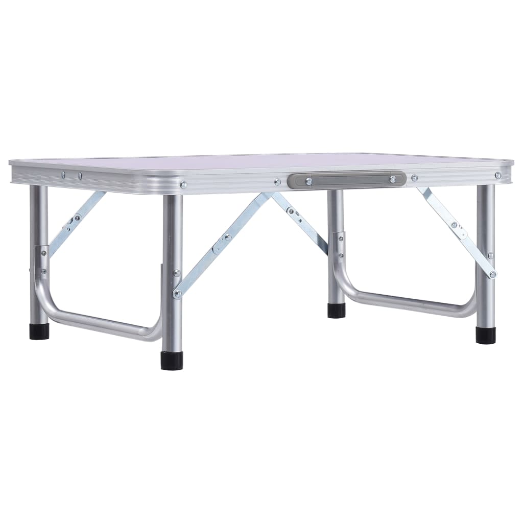 vidaXL Zložljiva miza za kampiranje bela iz aluminija 60x45 cm