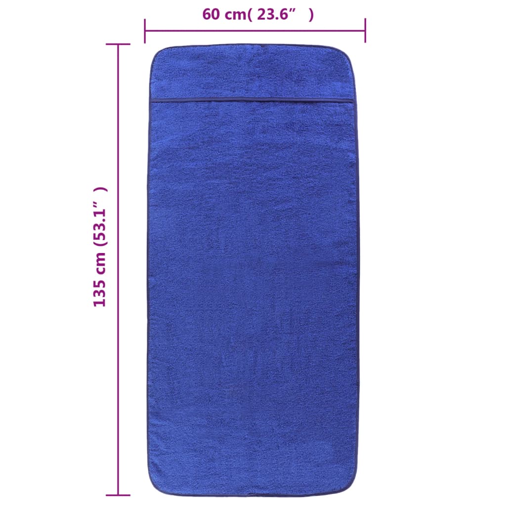 vidaXL Brisače za plažo 2 kosa kralj. modre 60x135 cm tkanina 400 GSM