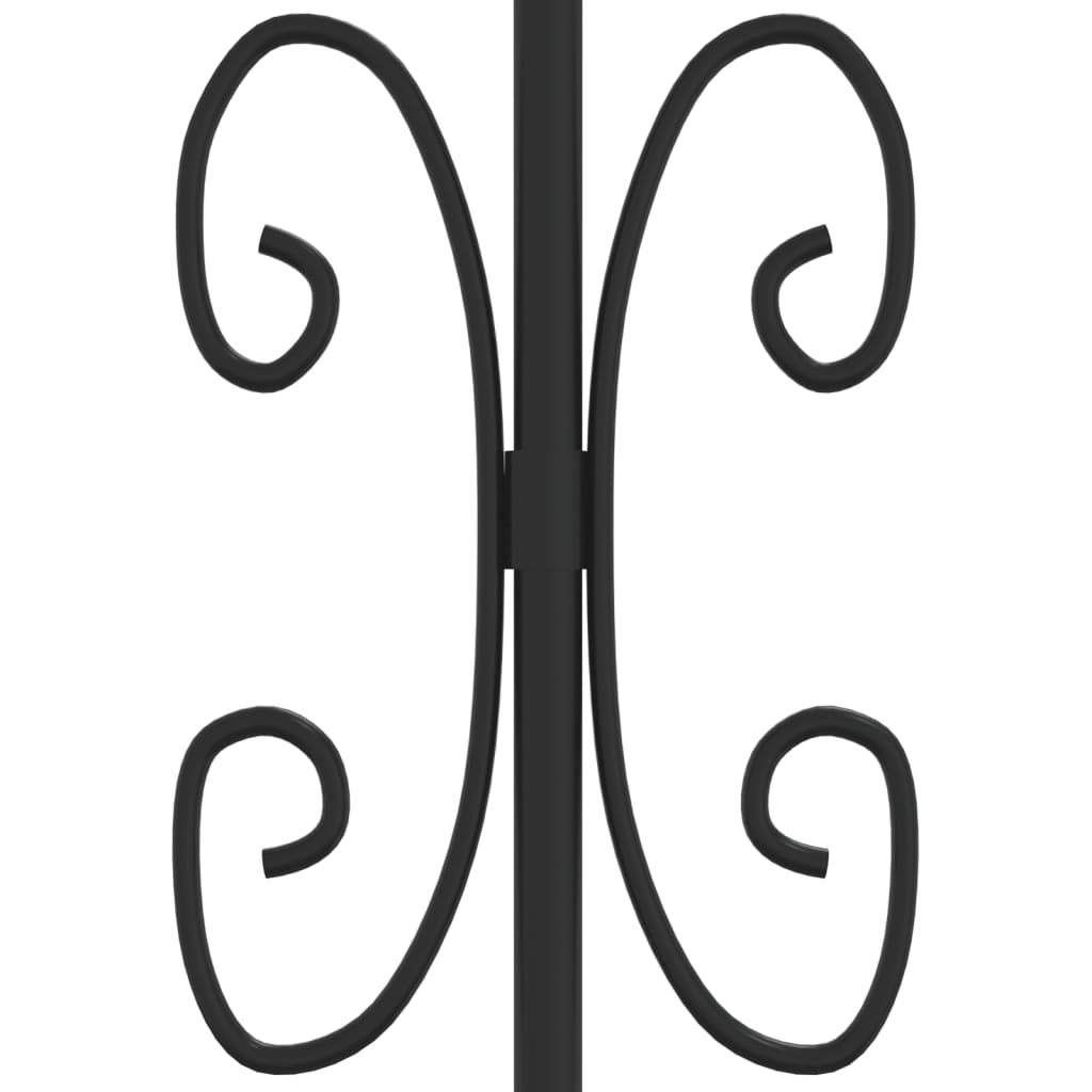 vidaXL Vrtna ograja s suličastim vrhom črna 140 cm prašno jeklo