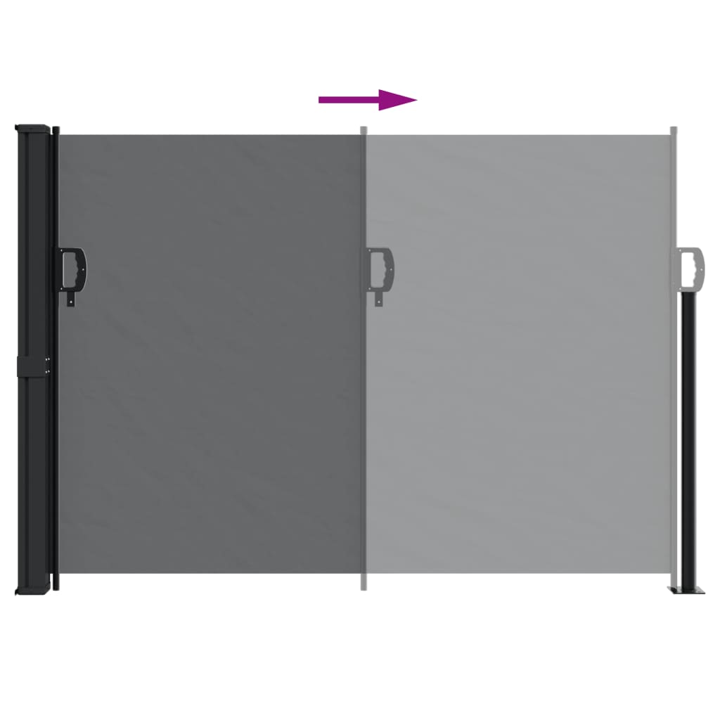 vidaXL Zložljiva stranska tenda črna 140x500 cm