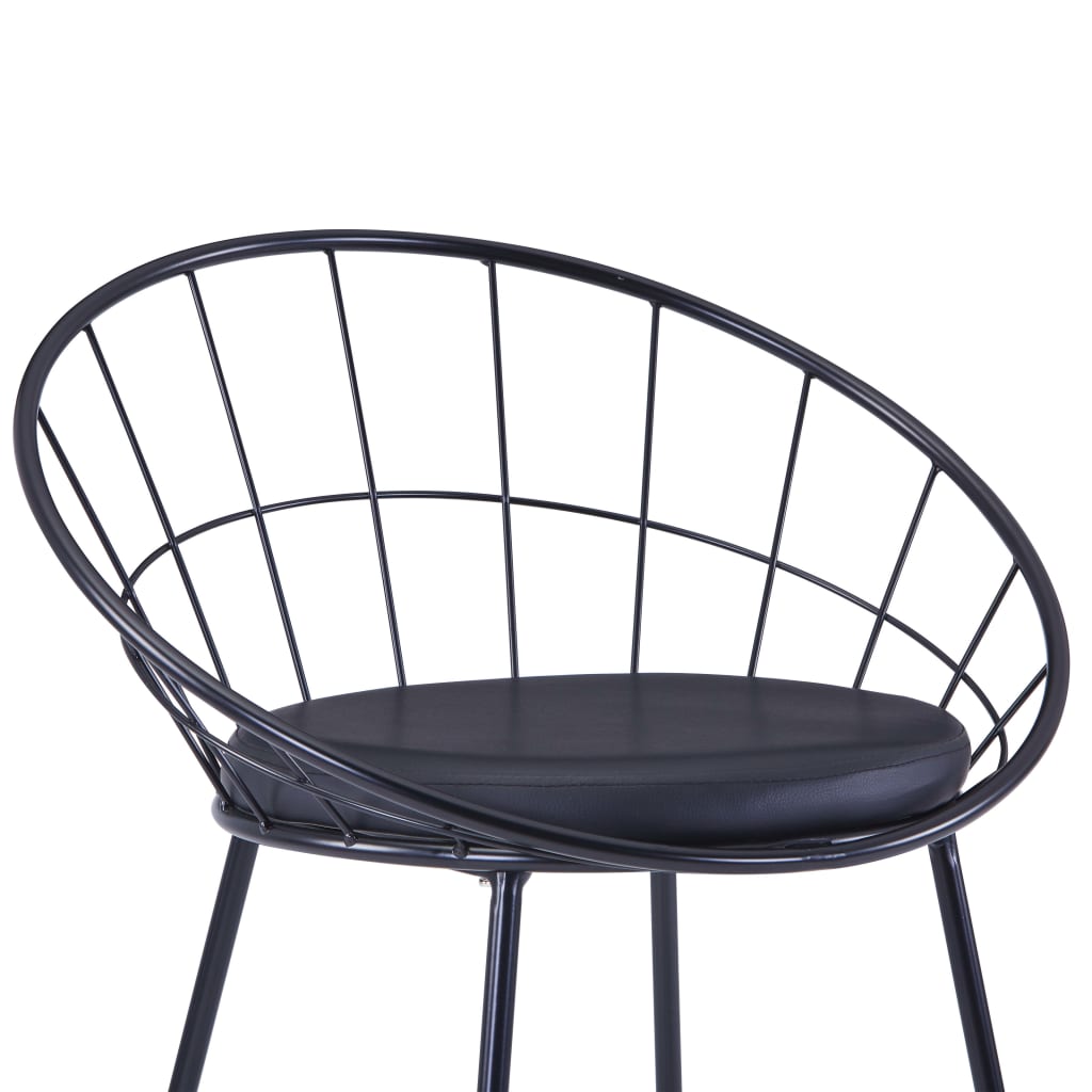 vidaXL Jedilni stoli s sedeži iz umetnega usnja 4 kosi črno jeklo