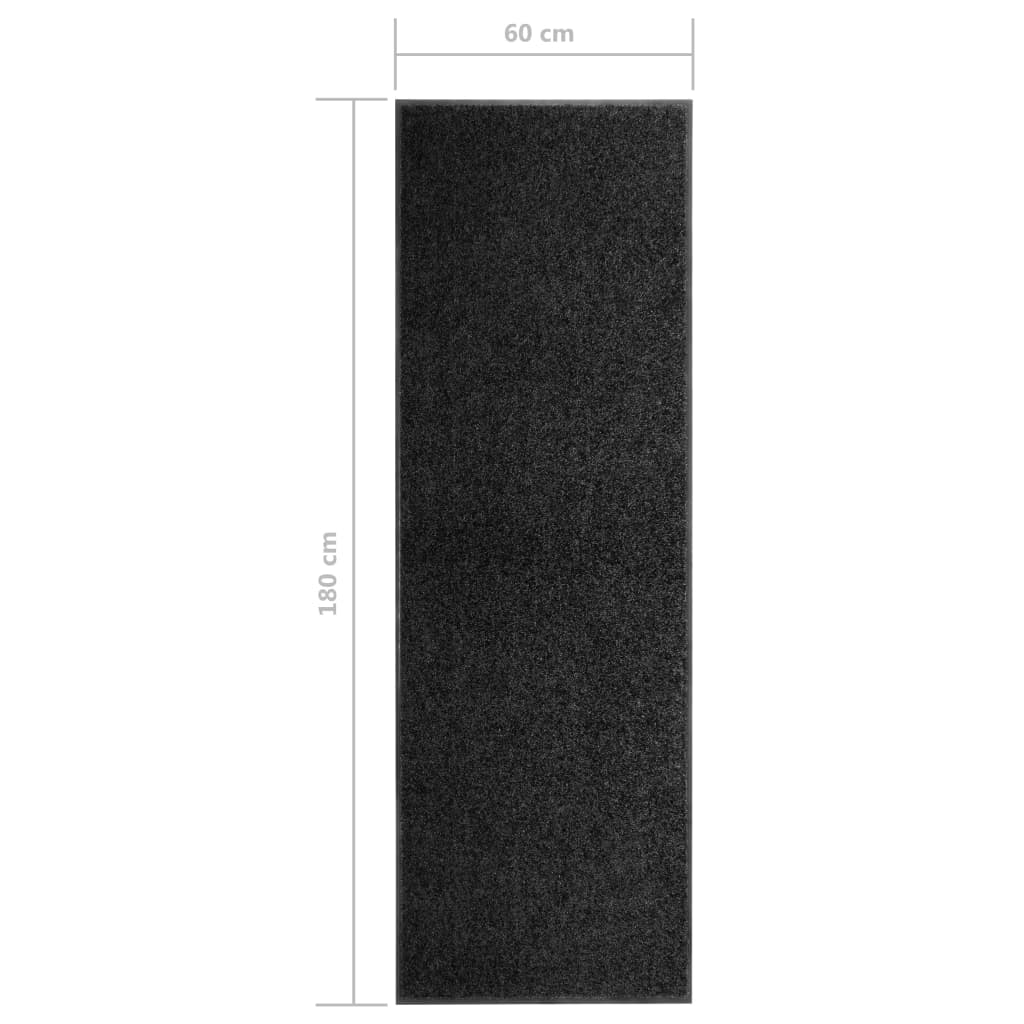 vidaXL Pralni predpražnik črn 60x180 cm