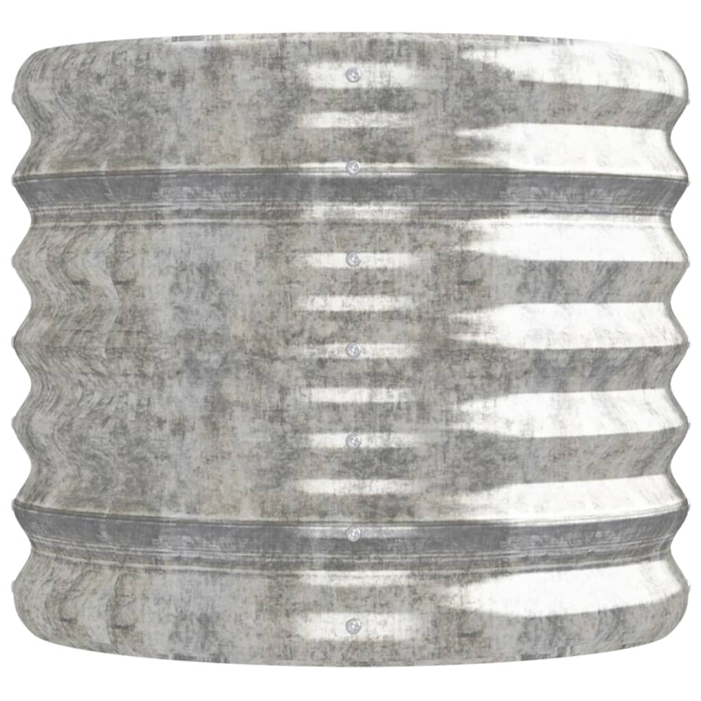 vidaXL Visoka greda iz prašno premazanega jekla 152x40x36 cm srebrna