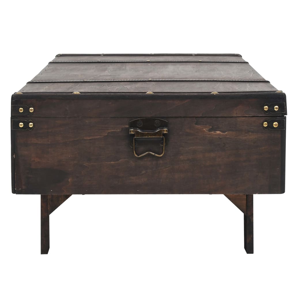 vidaXL Klubska mizica iz trdnega lesa starinski stil 120x55x35 cm