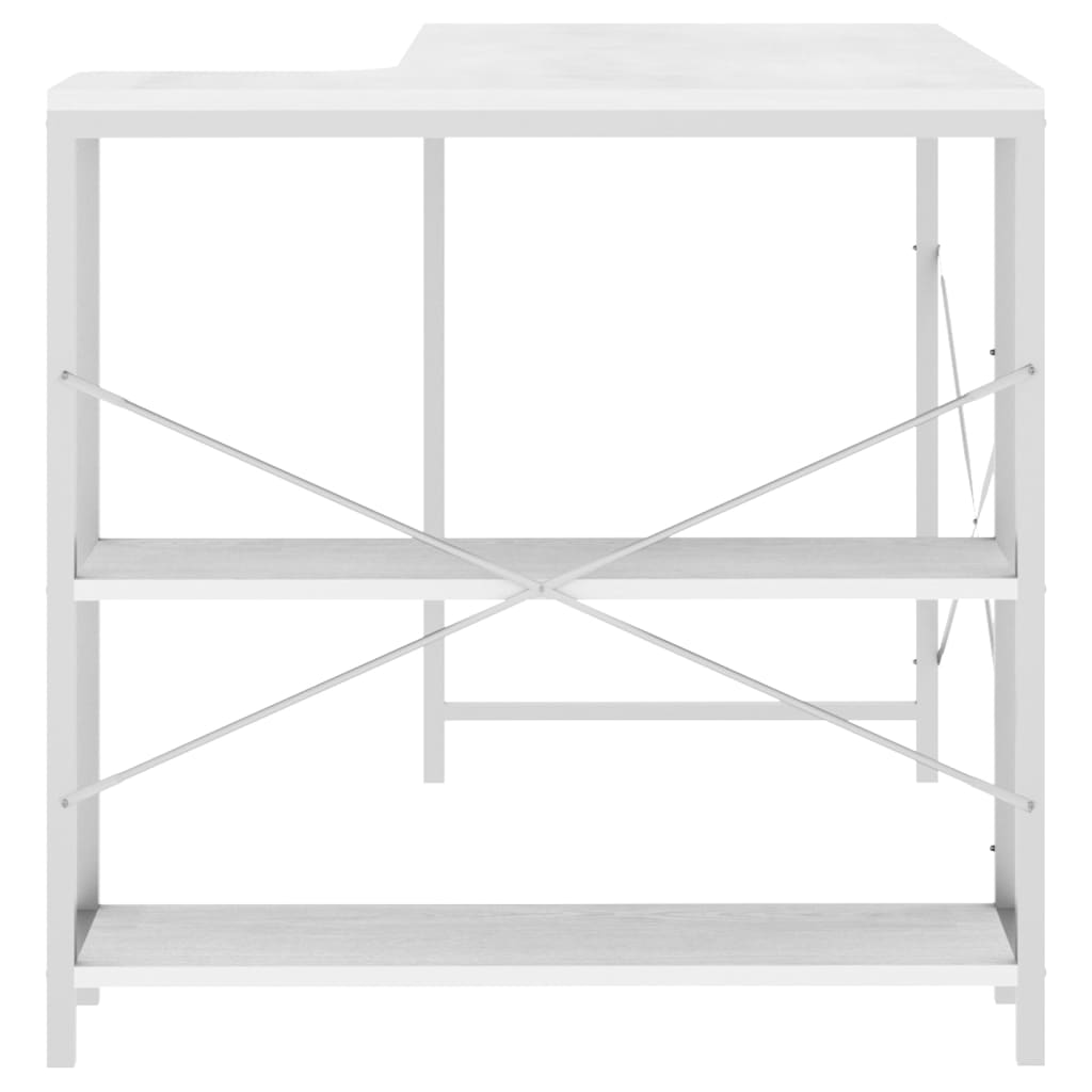 vidaXL Računalniška miza bela 110x72x70 cm iverna plošča