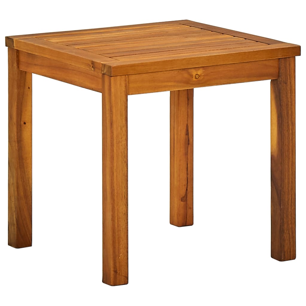 vidaXL Ležalnik z mizico trden akacijev les in tekstil